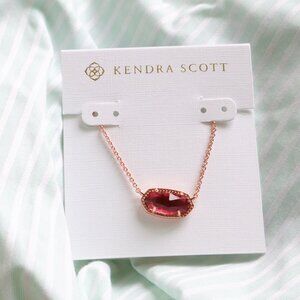 Kendra Scott Elisa Rose Gold Berry red glass Necklace